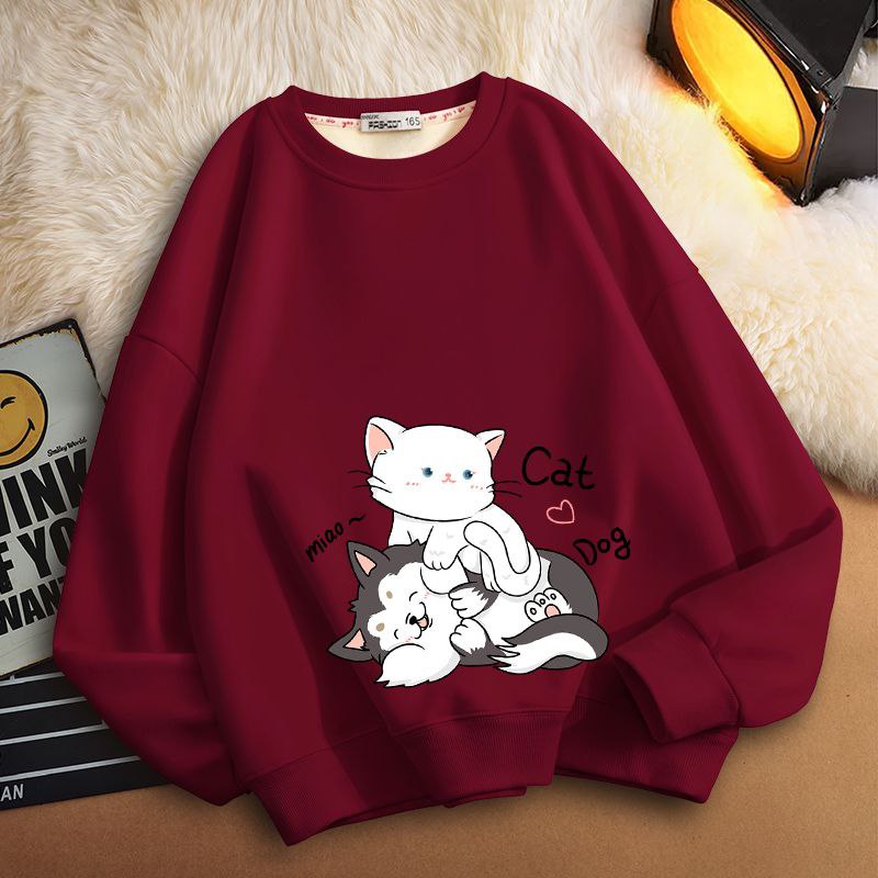 Winter Premium Red Shoulder Women Sweatshirt